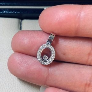 Chopard Happy Diamonds 18k White Gold Oval Pendant